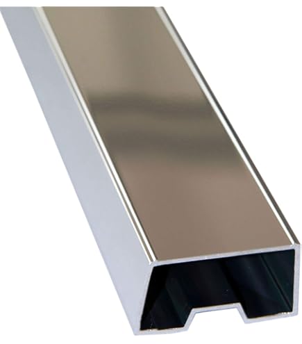 Profilo Canalina U Acciaio Inox Per Box Doccia 2200 Mm - Forato Per Vetro 8 Mm