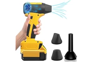 TEPULAS 130000RPM Cordless Leaf Blower for Dewalt 20V Battery, 4 Speed Compact Turbo Jet Fan Blower for Garden Lawn Snow Leaf BBQ Keyboard(No Battery)