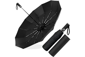 Poligono Parapluie Pliant Automatique, Grand Parapluie 12 Baleines pour Homme Femme, Anti Vent, Diamètre 105 cm
