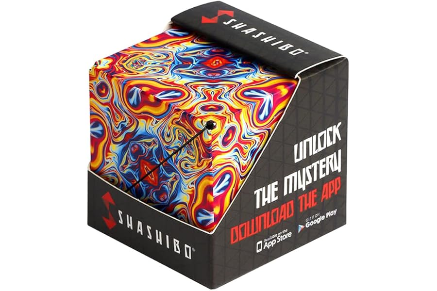 Shashibo Shape Shifting Box - Award-Winning STEM Fidget Toy with Ultra Strong Magnets - Puzzle Cube Transforms Into 100+ Shapes, Perfect Sensory Gift for Kids, Teens, and Adults (Spaced Out)