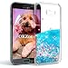 Produktbild OKZone Galaxy A5 2017 Hülle Glitzer [mit HD-Schutzfolie], Luxus Fließen Glitzer TPU Kreativ Shiny Glanz Glitter Sparkle Schutzülle Etui Beschützer für Samsung Galaxy A5 2017 (Blaues Herz)