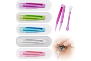 AISIKOO 5 Stück Kontaktlinsen Einsetzhilfe – Kontaktlinsen Entferner, Kontaktlinsensauger & Pinzette für weiche Linsen, Ideal für unterwegs & hygienisches Einsetzen und Entfernen