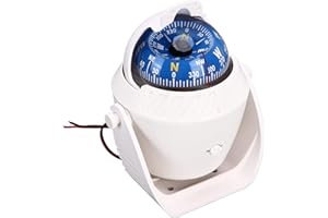 AQXREIGHT Boussole de Navigation pour Bateau Marin, éclairage de Nuit, Support de Tableau de Bord pour Voitures, Navires, Caravanes, Blanc