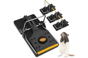 tekenewbse 4 Piezas Trampa Ratones, Reutilizable Grandes Trampas para Ratas, Profesional Ratoneras para Casa Exterior y Interior, Cazar Ratones Eficientemente, Robusta, Potente y Eficaz - Lavable