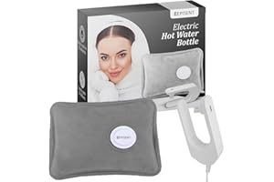 EPISENT Electric Hot Water Bottles - Rechargeable, Soft & Cosy Water Bag - Lower Back, Stomach & Hand Warmer - Wearable Electric Warmer - Pain Relief Bag (Electric Hot Water Bottle) Grey