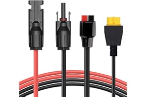 VDL Câble solaire 2 en 1 Multicontact 4 vers Anderson et XT60, Connecteur Solaire connecter panneau solaire, centrale électrique de recharge avec panneaux solaires 1m PL0008