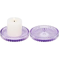 Candle Dish Vixdonos 3.8 Inch Glass Pillar Candle Holder Set Pack 2 Gear Round Candle Holders For Pillar Candles