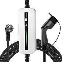 Câble De Charge Voiture Électrique Type 2 - 3.7kW 16A - 5m - Portable Avec Écran LED - Noir
