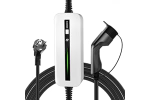 ‎MOREC Morec Tragbares EV Ladekabel Typ 2 Schaltbare Ladebox 16A Schuko 2-polig Ladegerät IEC62196-2 Elektroauto EVSE (Euro-Stecker) 3,6kw, 6m/20ft