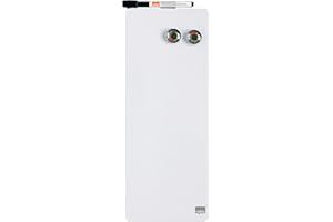 ‎NOBO Nobo Schmales Magnetisches Mini-Whiteboard, Rahmenlos, Trocken Abwischbar, Leicht zu Reinigen, Wandmontage, Integrierte Stifthalterung, Zuhause/Büro, 140 x 360 mm, Weiß, 1903764