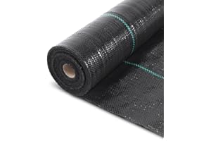 VOUNOT® Telo Pacciamatura 1m x 50m 100g/m², Telo Anti Erbacce per Orto, Giardino, Stabilizzazione UV, Nero