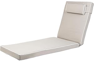 Alfresia Sun Lounger Replacement Cushion – Garden Sun Lounger Cushion, Luxury Style, Matching Headrest Included, Thick Luxury Foam Filling, Use with Lounger Chairs, Choice of Colours (Taupe)