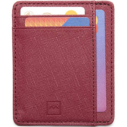 Tarjetero de Credito con Bloqueo RFID | Cartera Pequeño | Billetera Fina | Monedero Minimalista para Hombre y Mujer | hasta 7 Tarjetas | Súper Delgada de Mercor - Red