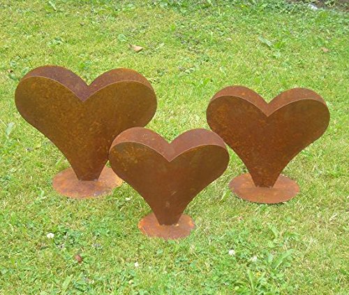 Herz 29 x 23 cm aus Metall, bepflanzbar in Edelrost Optik, Deko für Garten und Wohnung Valentinstag
