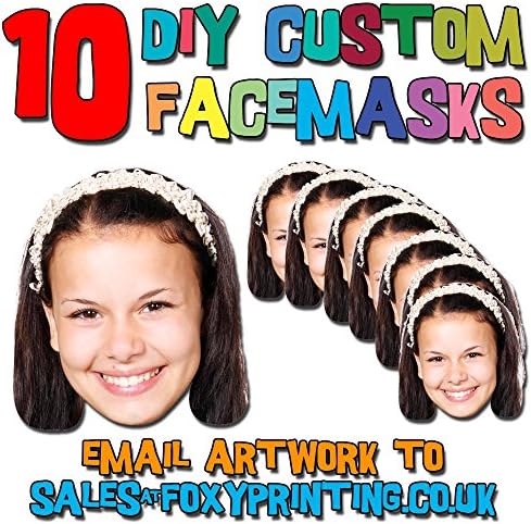 10 x CUSTOM PHOTO DIY - Do it yourself - Masks for all Party Novelty Fancy Dress Face Masks