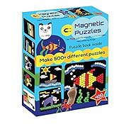 Play Panda Magnetic Puzzles Circles - Includes 400 Magnets, 200 Puzzles, Magnetic Board, Display Stand