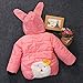 Baby Girls Spot Winter Cotton Padded Fleece Animal Rabbit Hoodies Jackets (95cm/2-3Year, Pink)