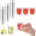 (Pack of 50) Plastic Shot Glasses Deseret Glass Disposable Shot Glasses Mini Shot Glasses Plastic Sampling Cup Multi Use Crystal Clear Hard Cup Set Reusable & Durable Small Party Cup (Pack of 24)