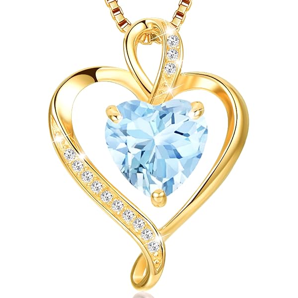 AGVANA Damesketting, 925 Sterling Zilver Liefdeshart Geboortesteen Ketting Sieraden Moederdag Verjaardag Jubileum Sieraden Geschenken voor haar vriendin Moeder Vrouw, kettinglengte 40 5 cm