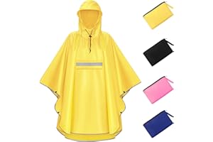 NEWIROVE Mantella Antipioggia Bambino Leggero Poncho Antipioggia Bambino Impermeabile Con Strisce Riflettenti Unisex Poncho Antipioggia Per Ragazze E Ragazzi 120-160cm
