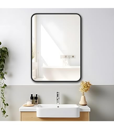 Blaufoss make-upspiegel rond mat zwart hangend 20cm | X²O Badkamers