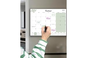 Qupuce Calendario Magnetico Frigo 2025 2026 A4, Calendario Famiglia Gennaio 2025 - Giugno 2026, Planner Mensile, Organizzatore per Casa e Ufficio (Francés)