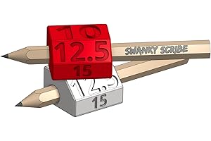 SWANKY DESIGN & DEVELOPMENT Swanky Scribe Set - 1x Red & 1x White Scribe Tool + 4 Perfect Fit Pencils. Scribe Tool for Carpenters, Joiners, Kitchen Fitters, Builders & DIY. 5 Fixed offsets; 5, 7.5, 10, 12.5 & 15mm.