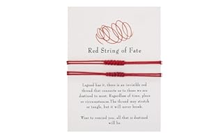 PNPGDYK 2 Pezzi Bracciale Coppia filo rosso, Bracciale Portafortuna Donna, Regali Di Coppia, Bracciale Filo Rosso Del Destino, Bracciali Coppia Regalo per Coppia