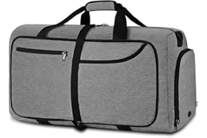‎NEWHEY NEWHEY Reisetasche Groß 40L 65L 80L 100L 120L Faltbare Reisetaschen Leichte Sporttasche für männer mit Schuhfach für Weekender Herren Damen Duffel Taschen Schwarz