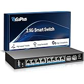 10 Port 2.5Gb Unmanaged Ethernet Switch mit 8* 2.5G Base-T Ports, 2* 10G SFP+ Ports. GiGaPlus 2.5Gbps Netzwerk Switch für 2.5