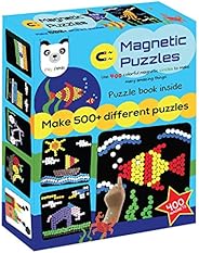 Play Panda Magnetic Puzzles Circles - Includes 400 Magnets, 200 Puzzles, Magnetic Board, Display Stand