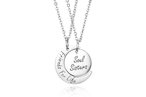 JewelryWe Gioielli Collana Amicizia da Uomo Donna Coppia con Ciondolo Cuore in Acciaio Inossidabile Best Friends Regalo amici