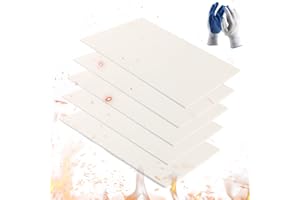 TGHongKy 5X Joints en Fibre Céramique pour Cheminée Joints en Fibre de Céramique Fibres Céramiques pour Four, Conduit, Tuyau avec Gants de Protection