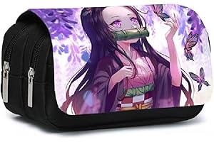 GuoqiaiK Anime Demon Slayer Trousse à Crayons Trousse Grande capacité Dessin animé étudiant Pencil Case -Cadeaux de Bons Amis. (Style 1)