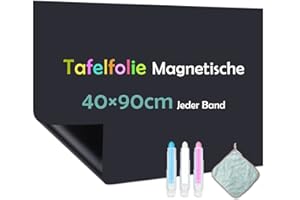 Warasee Pizarra Tiza Magnéticas, 40×90cm Pizarras Adhesiva Pared Pegatina, Papel Decorativo de Pizarra Negra Rollo, Borrable Yfácil de Escribir, Adecuado Para Cocina, Dibujo Infantil, Escuela, Hogar
