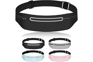 Mayoii Double-Layer Design Running Belt for Women and Men Lightweight Running Waist Belt with Water Bottle Pocket,Multi-Pocket Phone Holder Running Pouch (1, A-Black, One Size)