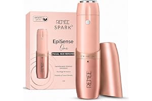 RENEE Spark EpiSense One Facial Hair Remover | Cheeks, Upper Lip & Chin, Gentle On Skin | With Hypoallergenic Stainless Steel Blade & Smartlight Precision | For Women | 1 Unit