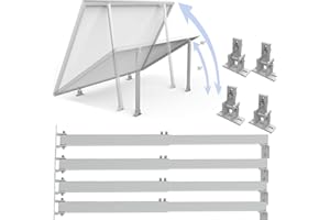 Warmfay Solarmodul Halterung, 2 Sets Halterung Balkonkraftwerk Montageset Extra Länge 52CM-104CM, Aufständerung 60°Max Verstellbar, Alu Solarpanel Halterung für Flachdach Wohnmobil Boote Wand