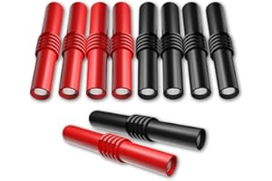 Cleqee 10 acopladores aislados de 4 mm hembra a hembra para ensayos eléctricos de extensión banana de 4 mm