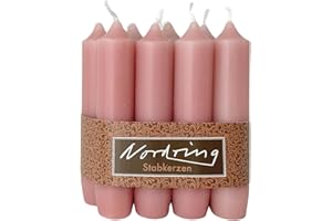 Nordring 8 Stück Stabkerzen dunkelrosa 2,2 x 11 cm hoch