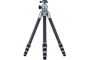 Rollei Lion Rock Pro Carbon-Stativ inkl. Stativkopf – Ultraleicht, Hohe Tragkraft 20 kg, Verstellbare Höhe bis 147,5 cm, Kompaktes Packmaß, Wechselbare Spikes für Stabilität auf jedem Untergrund