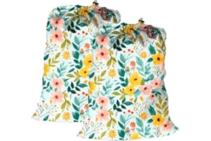 Maishijie Wytrzymały worek na pranie z płótna bawełnianego, 45 x 65 cm, bardzo trwały, torba do przechowywania zabawek, torba na brudne ubrania, sznurek z zamkiem sznurkowym, można prać w pralce i