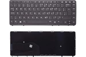 WIKIPARTS LTD New UK Layout Non-Backlit Replacement Keyboard For HP Elitebook 840 G1, 840, 850 G1, 850, ZBook 14 Laptop Black Keyboard NSK-CP2BV With Black Frame - Sold By Wikiparts