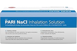 PARI NaCI 0.9 Saline Solution for Inhalation - 60 Pack - Soothing Isotonic Saline Solution for Nebulisers - Cold Prevention & Mucus Clearance - Sea Essence Airway Moisturisation - for All Ages