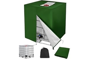 Druuzyl Funda cubre depósito 1000L IBC - Cremallera reforzada 120×100×116cm - Protección lluvia/UV - Material impermeable color verde