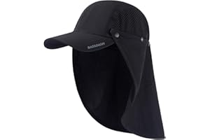 Bassdash UPF 50+ Foldable Fishing Hat Baseball Cap with Removable Neck Flap Portable for Men Women Golf Hiking
