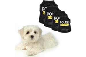SOBOTOO Sotoboo K-9 Unit Police Uniform Policeman/Policewoman Small Dog Cat Puppy Halloween Law Enforcement Pet Clothes Pet Apparel Costumes Dress Up Pets Coat Vest (XS)