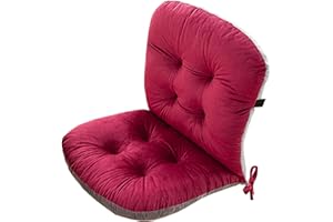 Yahbrra Coussins de Chaise avec Dossier, Coussin de Dossier avec Sangles, Coussin pour Dossier Bas, Coussin de Chaise de Jardin, Coussin pour Chaises, Bancs de Maison et Jardin(Red,1 Pack)