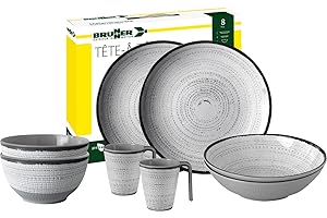 BRUNNER 0830143N.C7X Set de vaisselle de camping pour 2 personnes, Thête-à-Tête Tivoli, 8 pièces