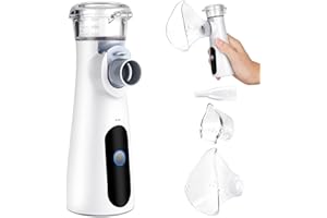 Fuqiduo Inhalationsgerät Vernebler, 25ml Tragbar Inhalator, Geräuscharmer Inhalator Vernebler mit Mundstück und 2 Maske, 2 Zerstäubungsgeschwindigkeiten für Kinder und Erwachsene, USB Wiederaufladbar